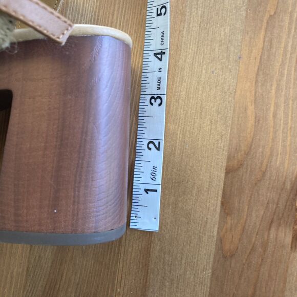 Soda Strappy Sandals Chunky Heels Size 7.5 Boho 60's/70's Style Brown Tan - Picture 6 of 9